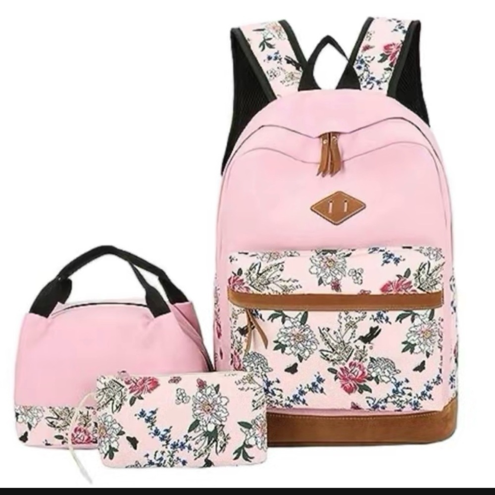 Floral Pink Backpack Set
